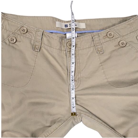 Gap Pants Low Rise Cotton Tan Khaki Capri Women's 12 Casual‎ Crop Pants Wide Leg - Picture 6 of 9